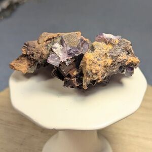 Mapimi Purple Fluorite-UVs Red. Calcite & Barite-Ojuela Mine Mexico